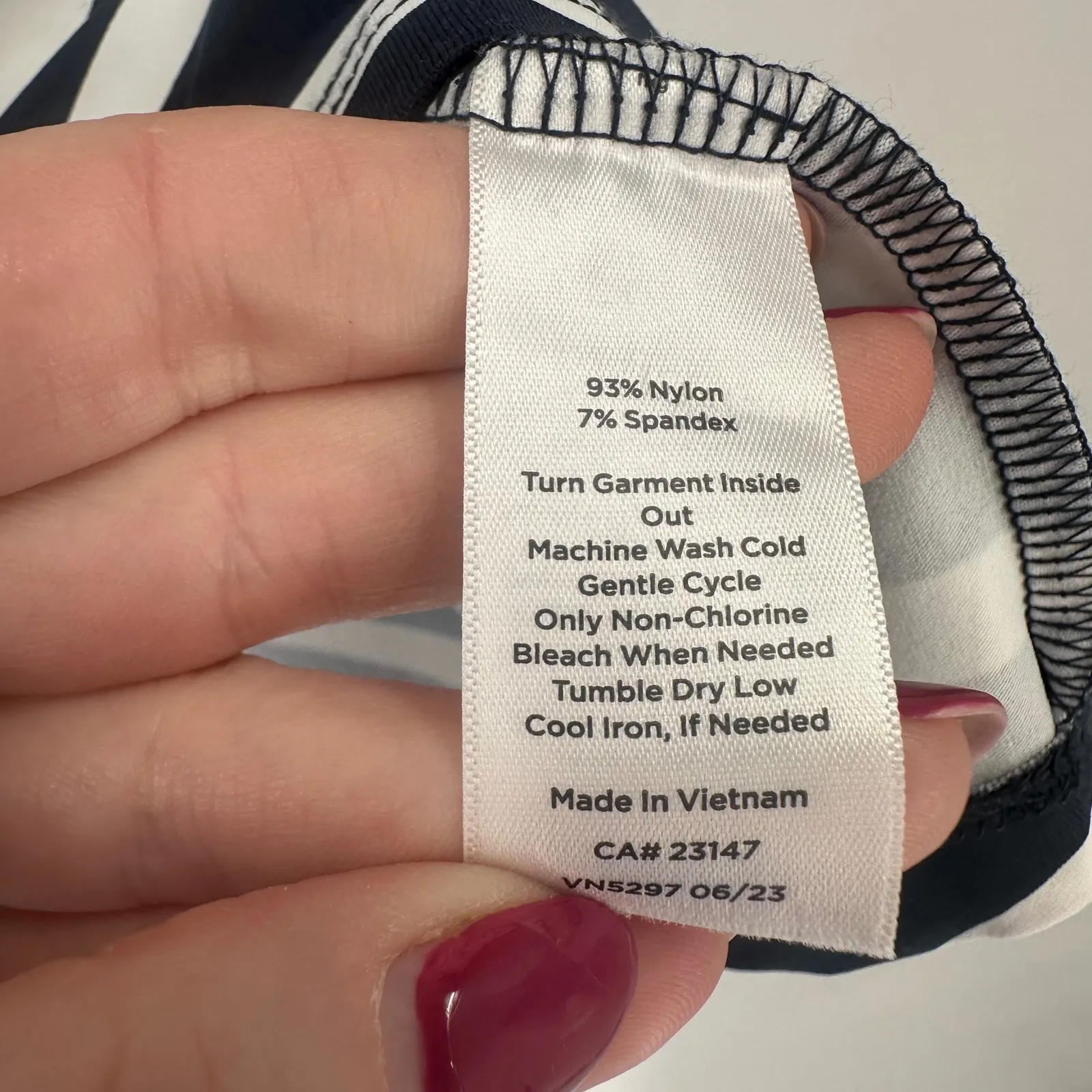 Talbots Jersey Knit Navy White Striped Square Neck 3/4 Sleeve Top Size XL - Image 5