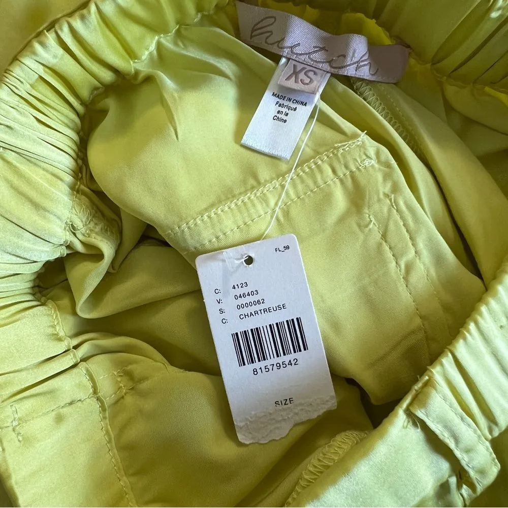 Anthropologie Hutch Satin Chartreuse Utility Pant NWT Size XS - Image 14