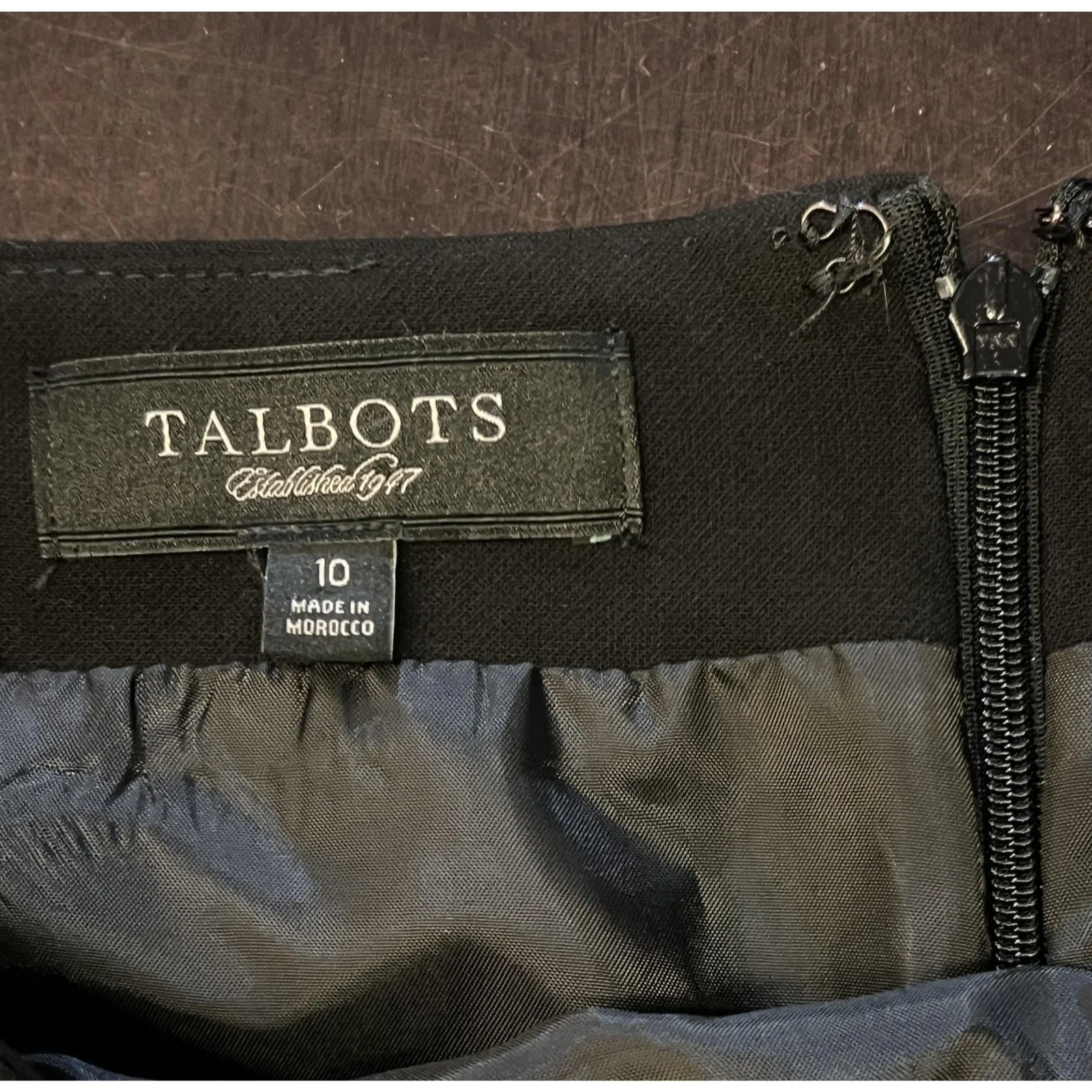 Talbots Skirt Womens 10 Black Stretch Pencil Lined Career Office Knee Length - Image 3