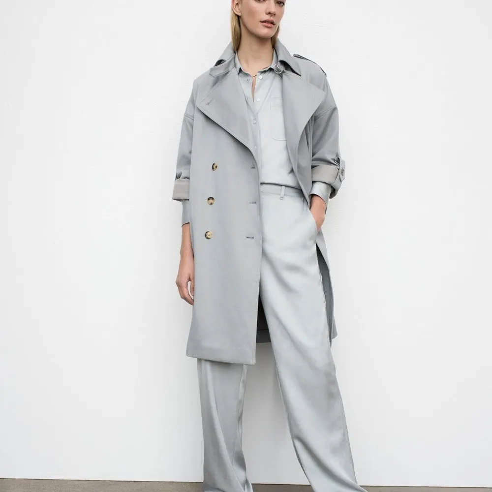 Club Monoco Light blue/grey Adjustable Sleeve Soft Trench - Image 4