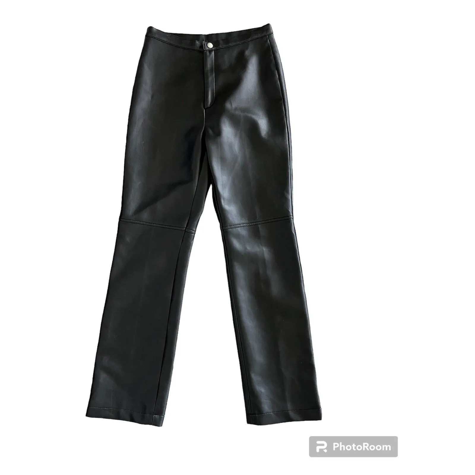 One Step Up Faux Leather Pants Leggings Straight Leg Black‎ Small Black - Image 2
