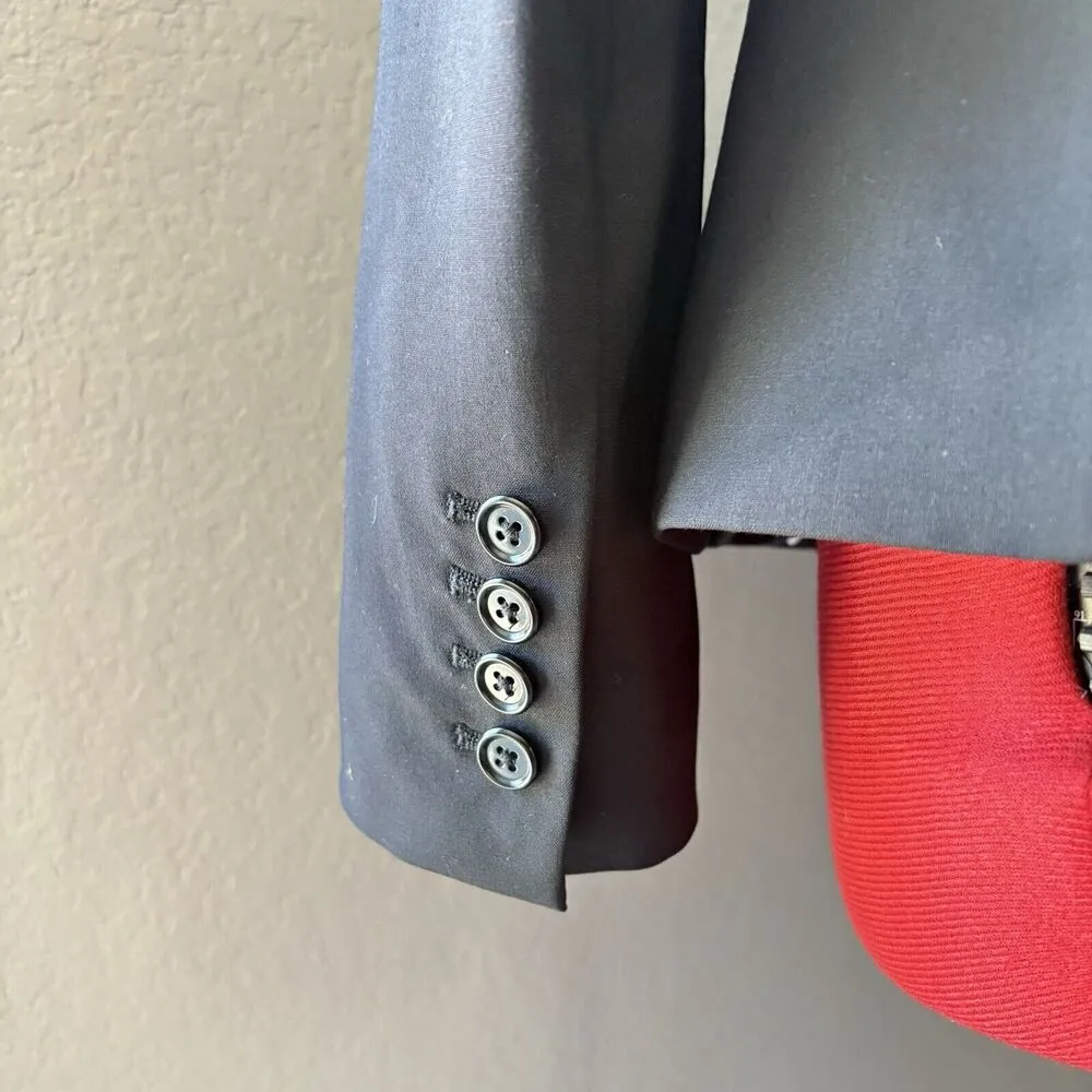 96% Wool Schoolboy Women Sz 6 Blazer Career Preppy Stretch Black - Image 3