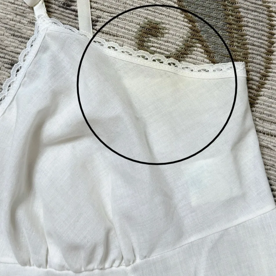 JCPenney Vintage Nightgown Slip Dress Lace Cottagecore 12 S Small M Medium White - Image 6