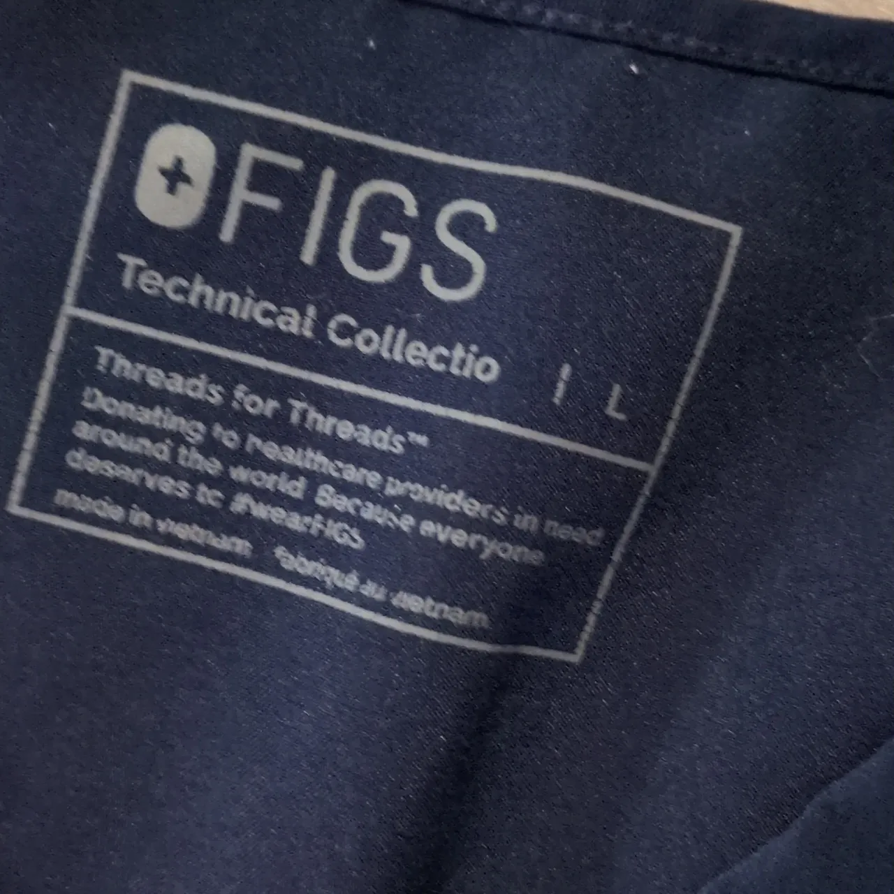 Figs Navy Blue Scrub Top Size Large - Image 3