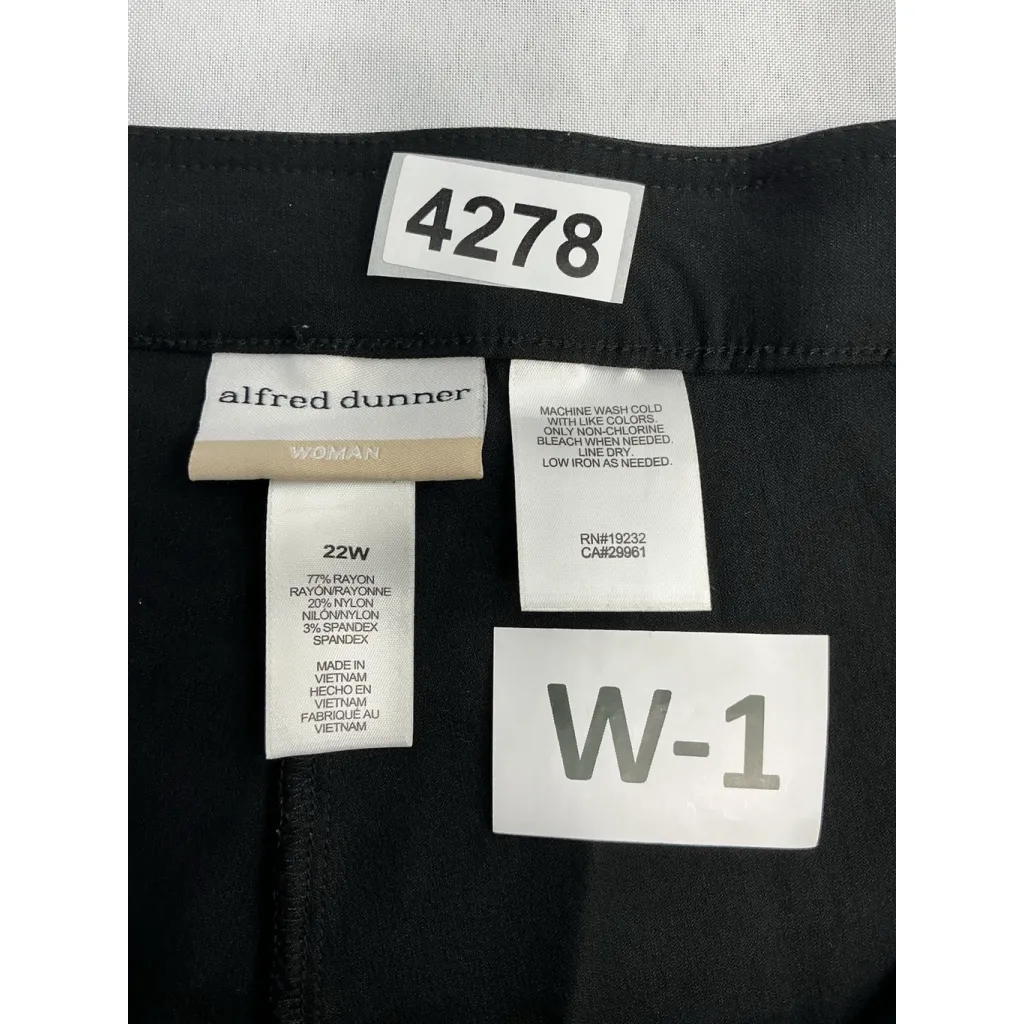Womans Alfred Dunner Woman Casual Pants 22 W Black Pull On Stretch Pockets Size 22W - Image 3