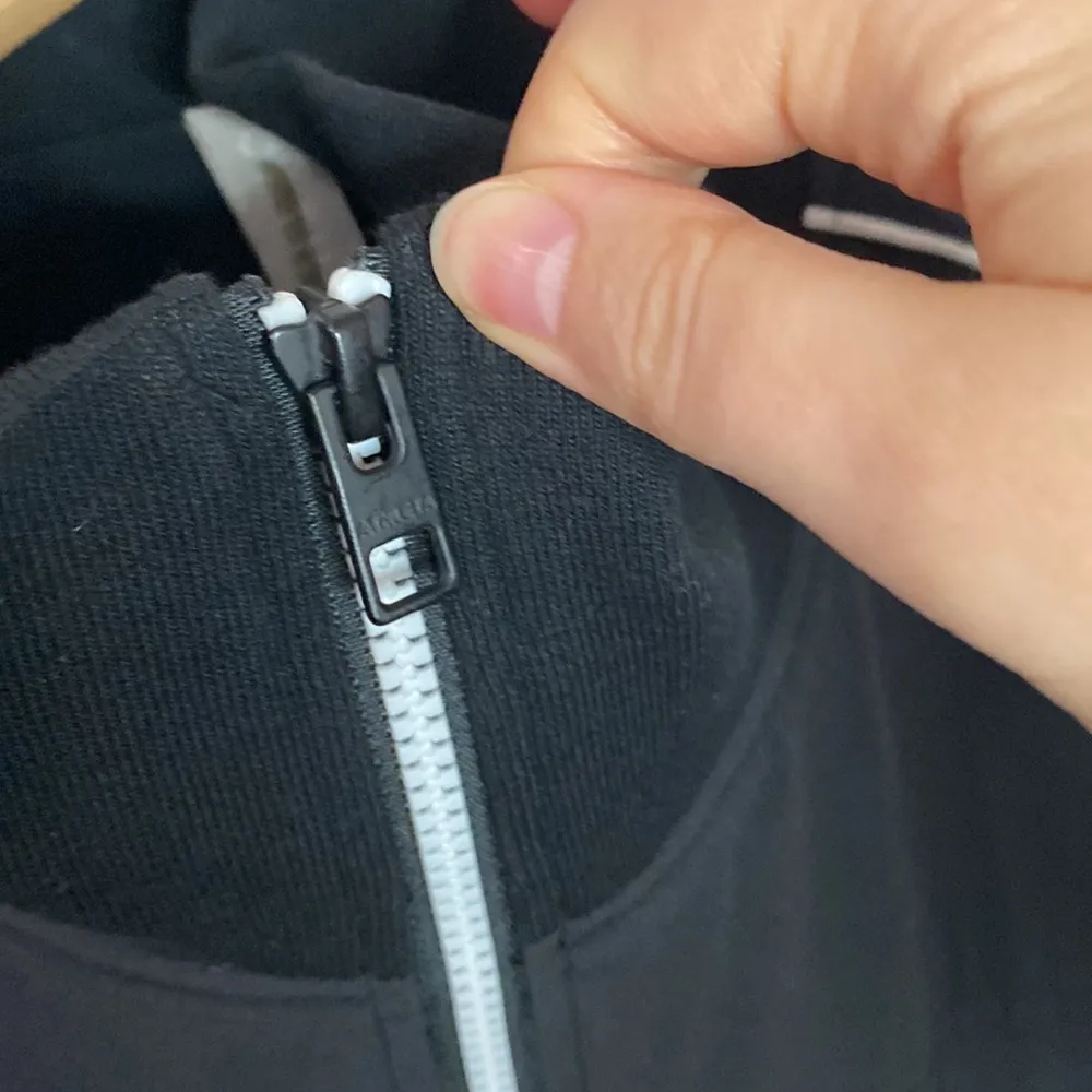 Athleta Brooklyn Black Track Bomber Jacket with white contrast size M - Image 13