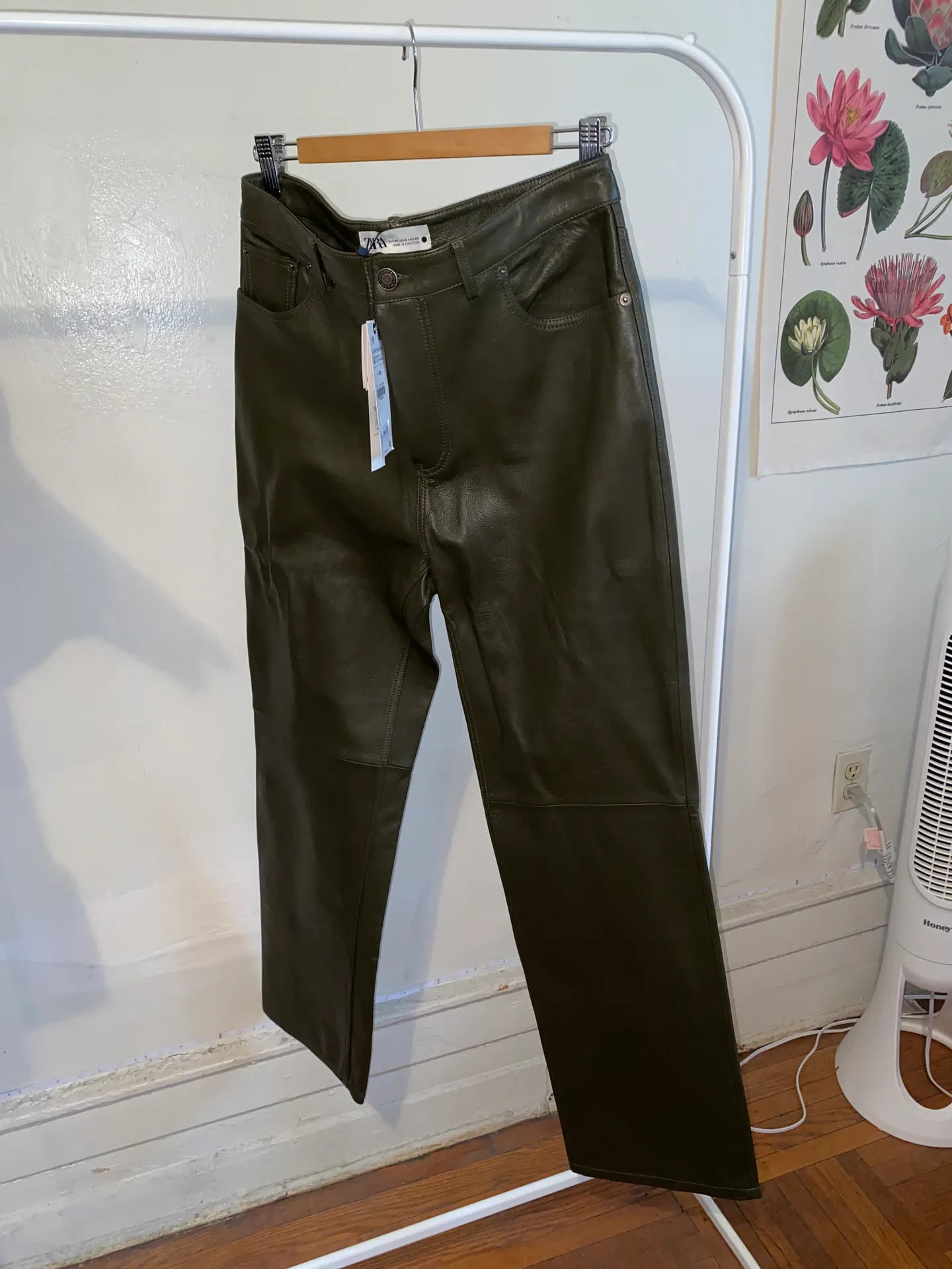 Green Real Leather Pants - Image 2