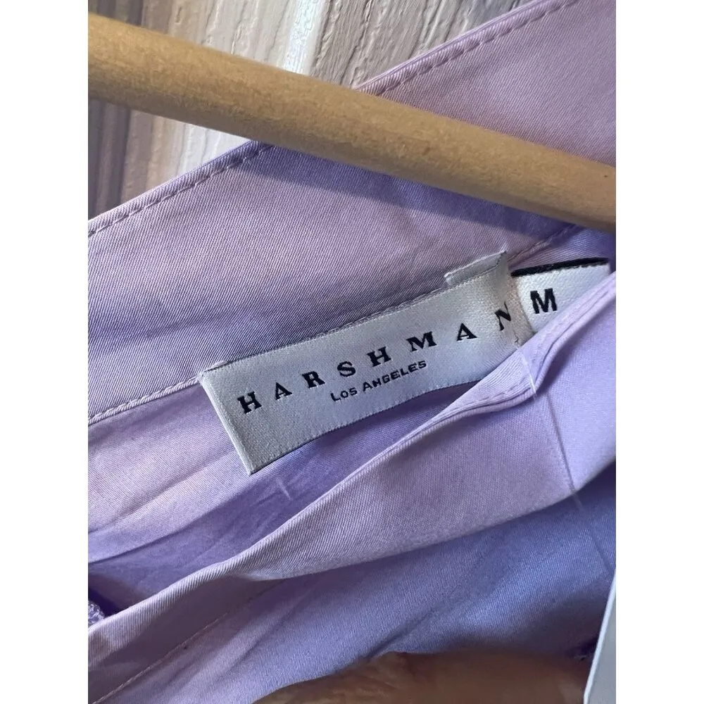 HARSHMAN Lilac Cheryl Blouse Size Medium Cotton V - Image 9