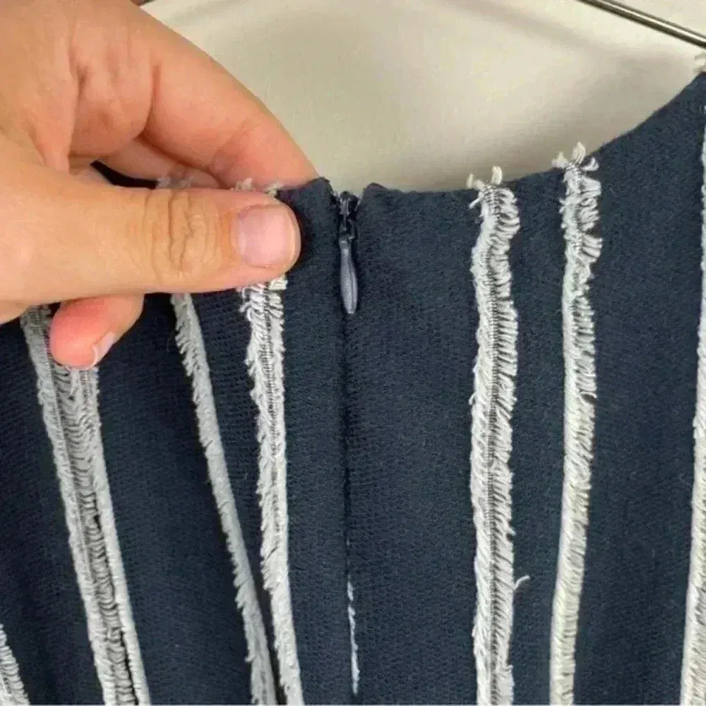 Anthropologie Dolan Navy Striped Canovas Cotton Wide‎ Leg Jumpsuit - Image 6