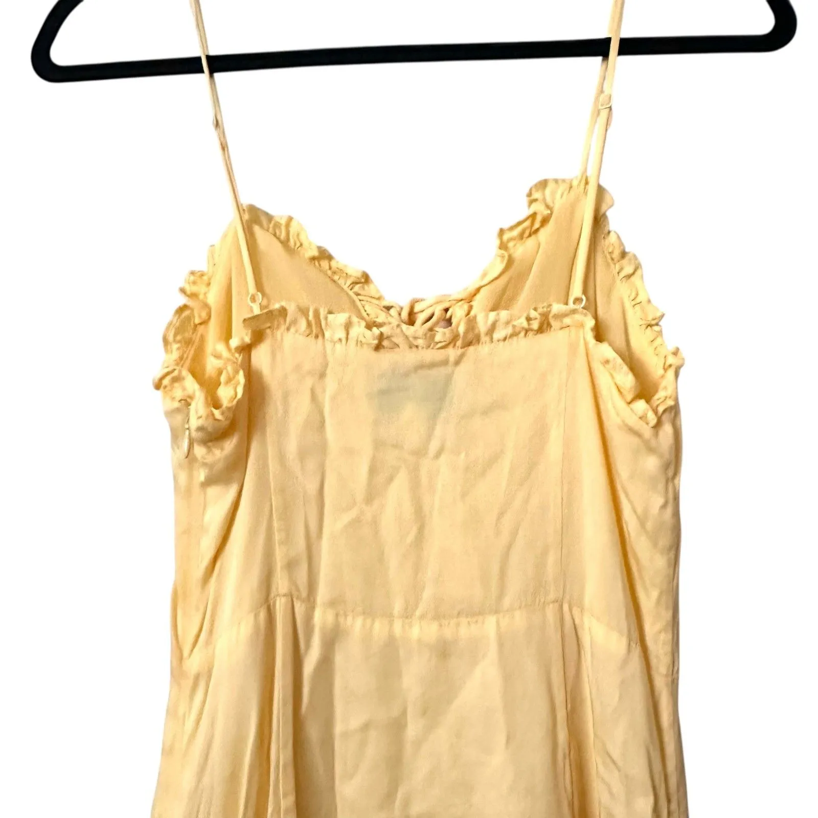 & OTHER STORIES Ruffled Lace Up Midi Sundress Yellow‎ Sz 4 - Image 5
