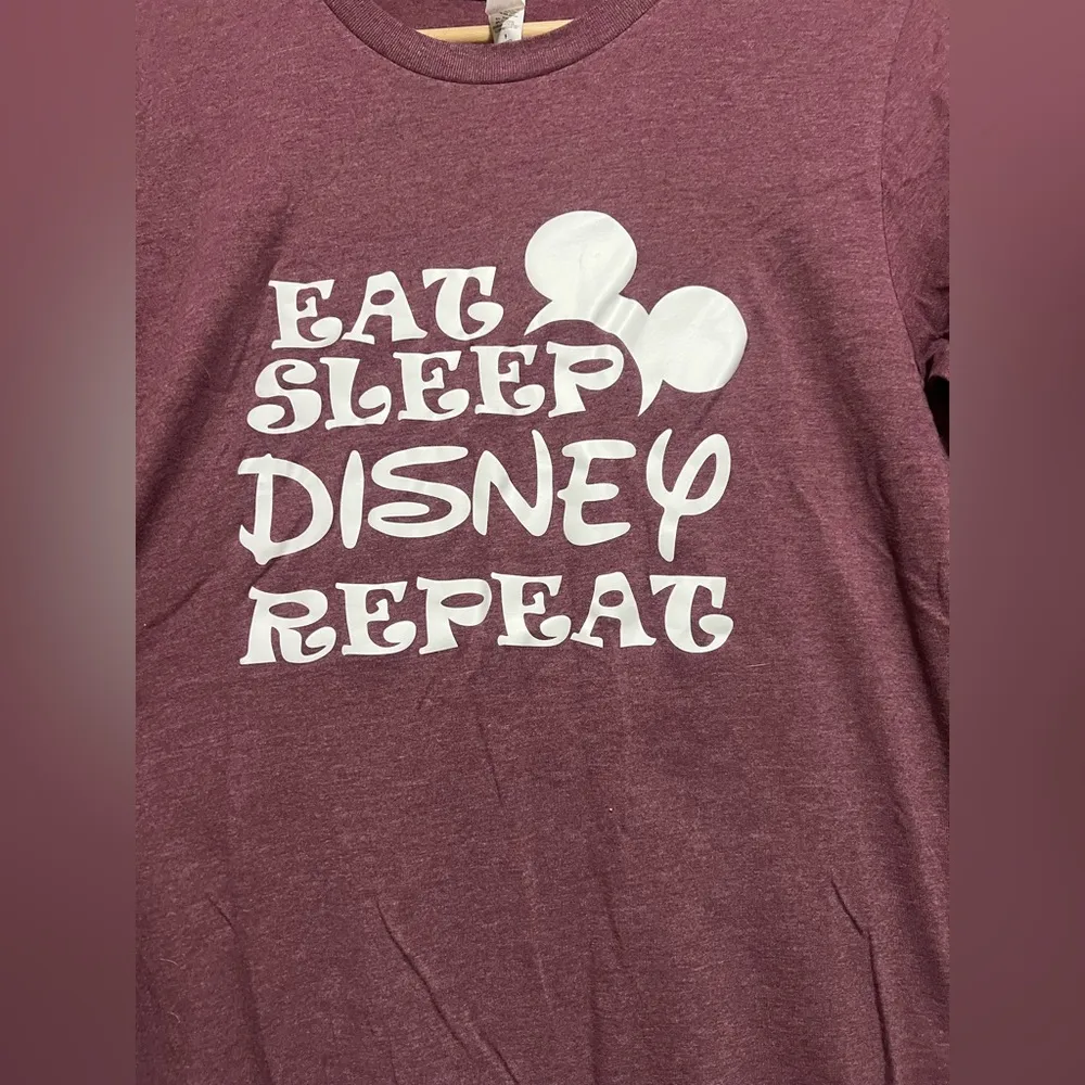 Disney Women's Funny Slogan Short Sleeve Tshirt,"Eat,Sleep,Disney,Repeat"Size S - Image 2