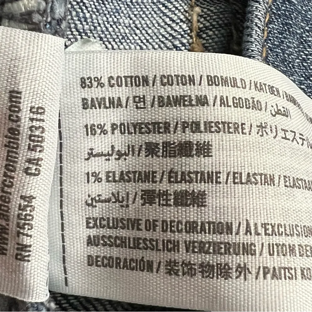 Abercrombie & Fitch Denim Jean Shorts Distressed Y2K Retro Vtg Style - Image 9