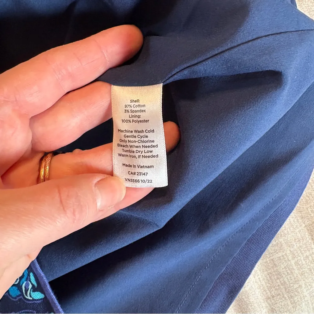 Talbots Women’s 14 Blue Floral Garden Boho Pencil Skirt Stretch Twee Coquette - Image 6