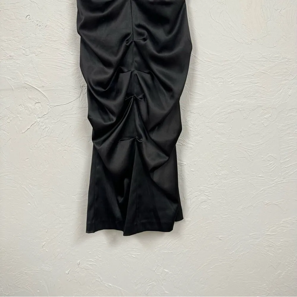 Xscape Black Lace & Satin Ruched Formal Mini Dress Womens 4 Cocktail Party - Image 9