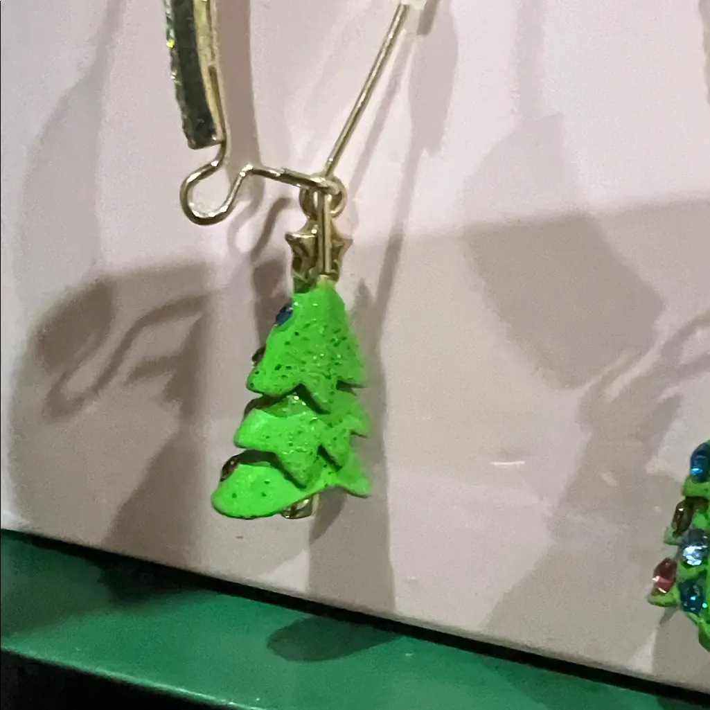 Betsey Johnson | Whimsical Christmas Tree Hoop Earrings 🎄 - Image 6