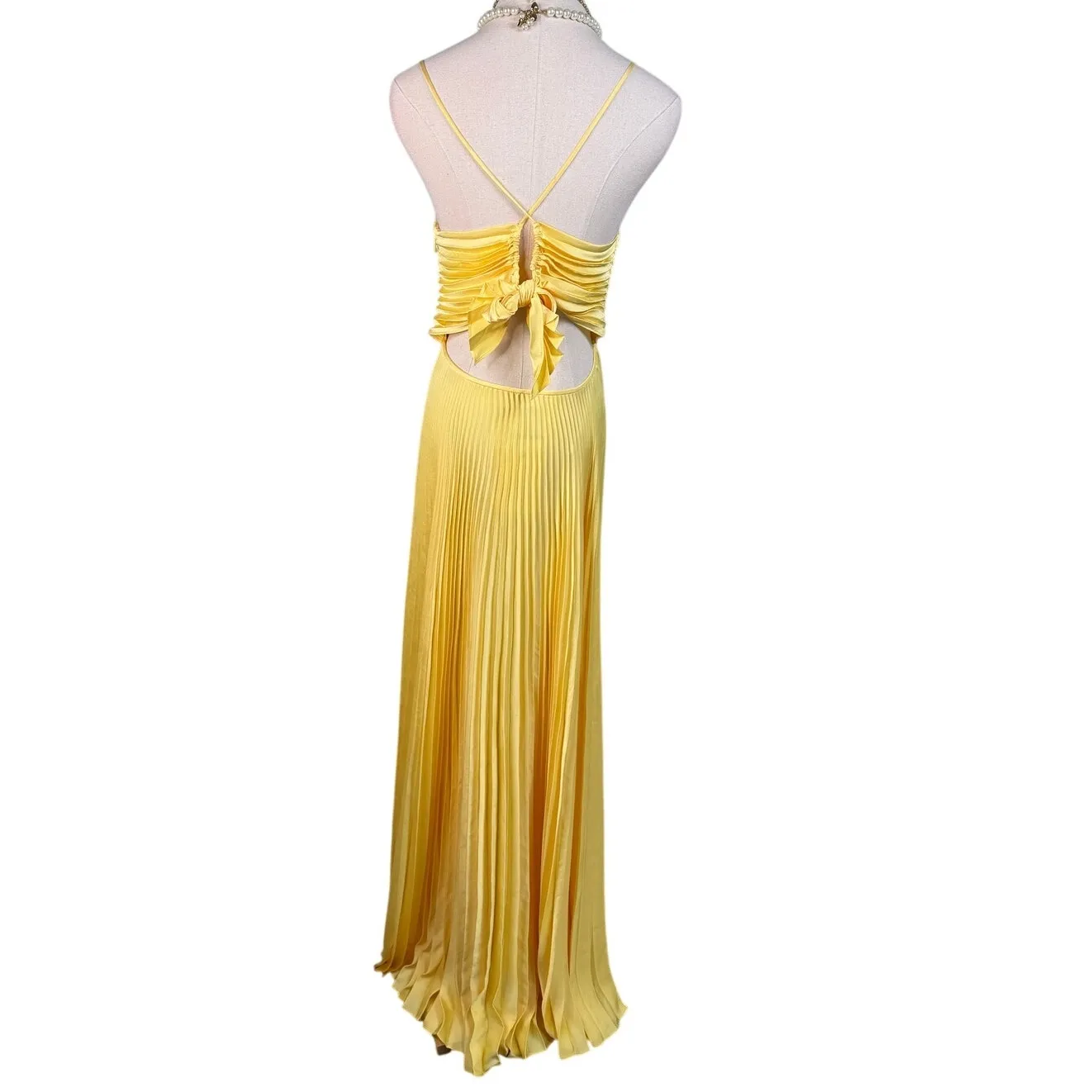A.L.C. Aries Dress in pina yellow pleated maxi ALC size 4 - Image 9