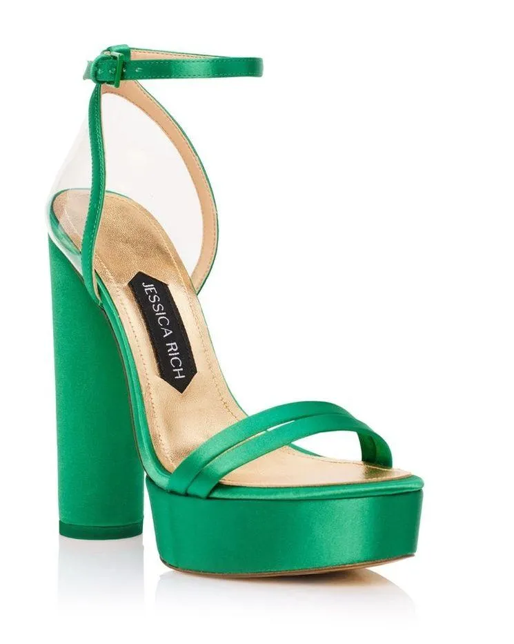 Jessica Rich Green Platform Sandals Size 39, New in Box w/Dust - Image 14