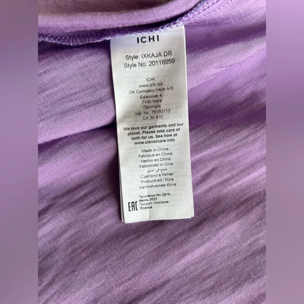 ICHI Lilac Satin Ruffle Dress – Size 38 / US Small - Image 8