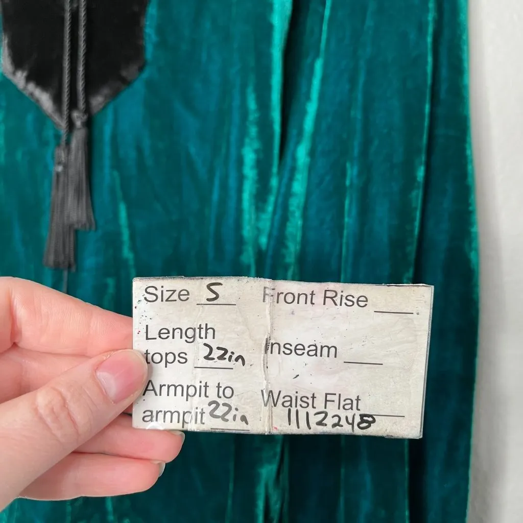 House Of Harlow 1960 x Revovle Green Velvet Long Sleeve Peasant Blouse small - Image 10