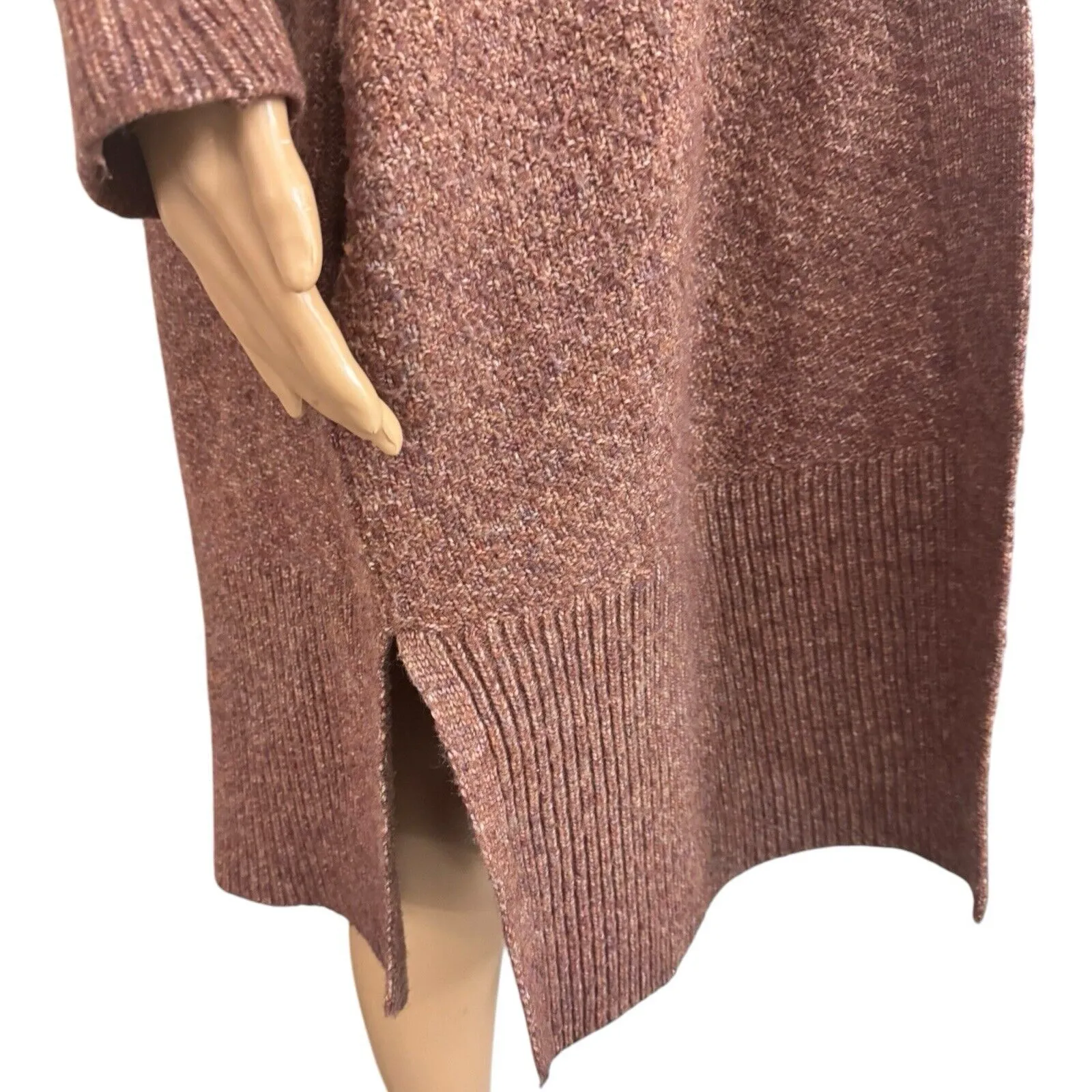 Terra Sky Brown Longline Open Front Knit Cardigan Sweater Women’s Size 1X - Image 5