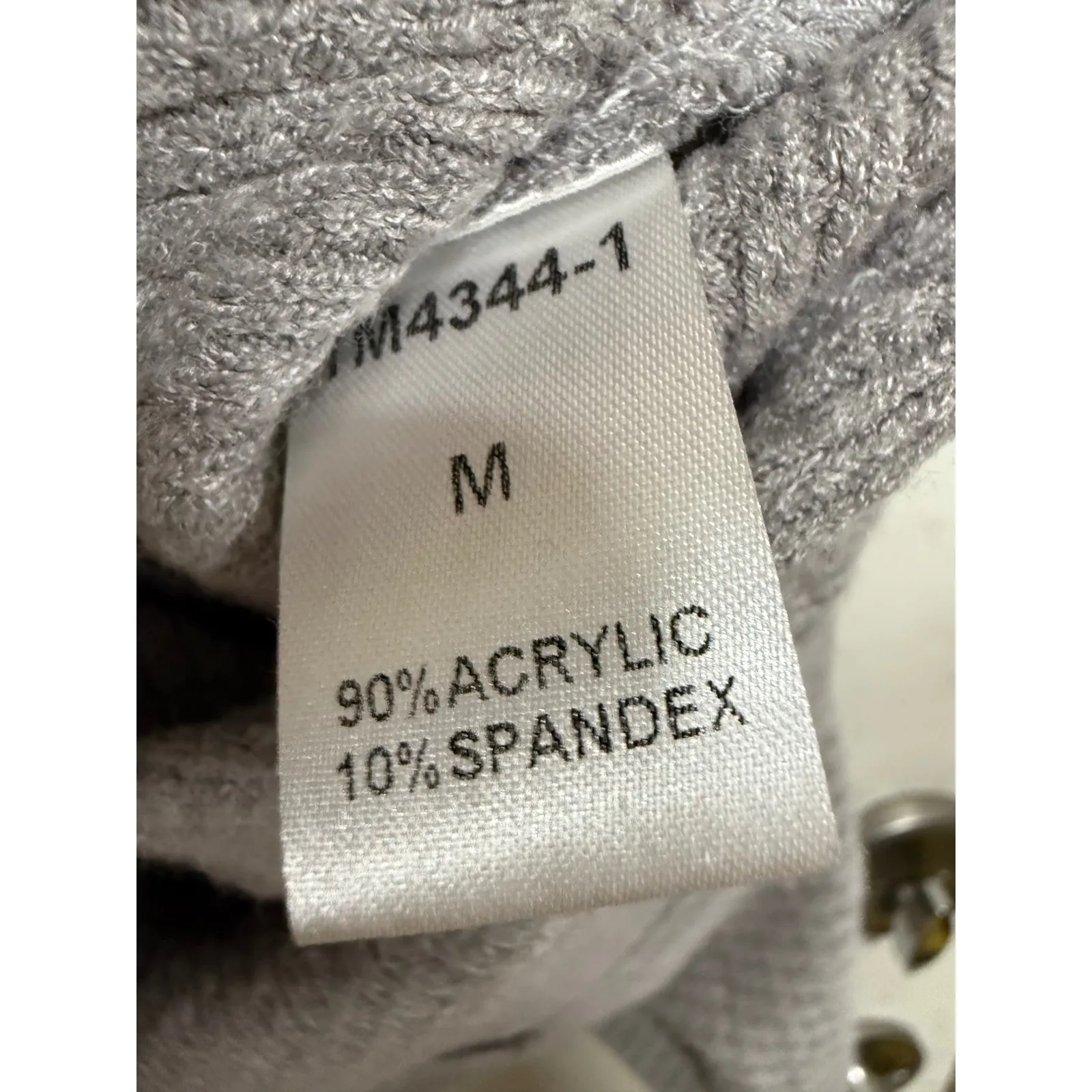 Anthropologie THML Waffle Knit Solid Gray Batwing Cropped Sweater Size Medium - Image 6