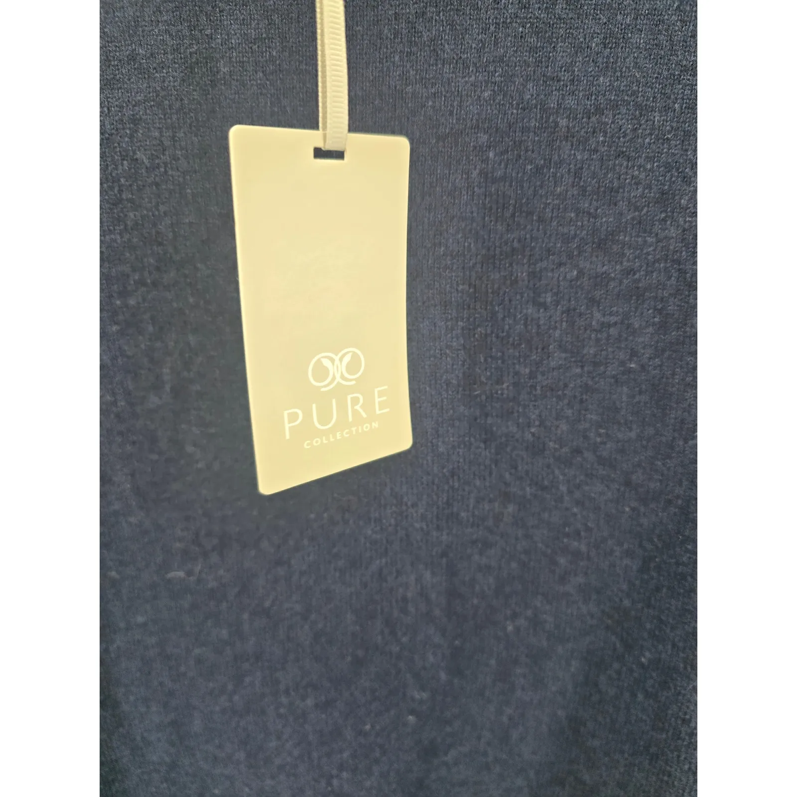 Pure Collection 100% Cashmere Navy Pink Turtle Neck Sweater US 14 16 Blue Size undefined - Image 3