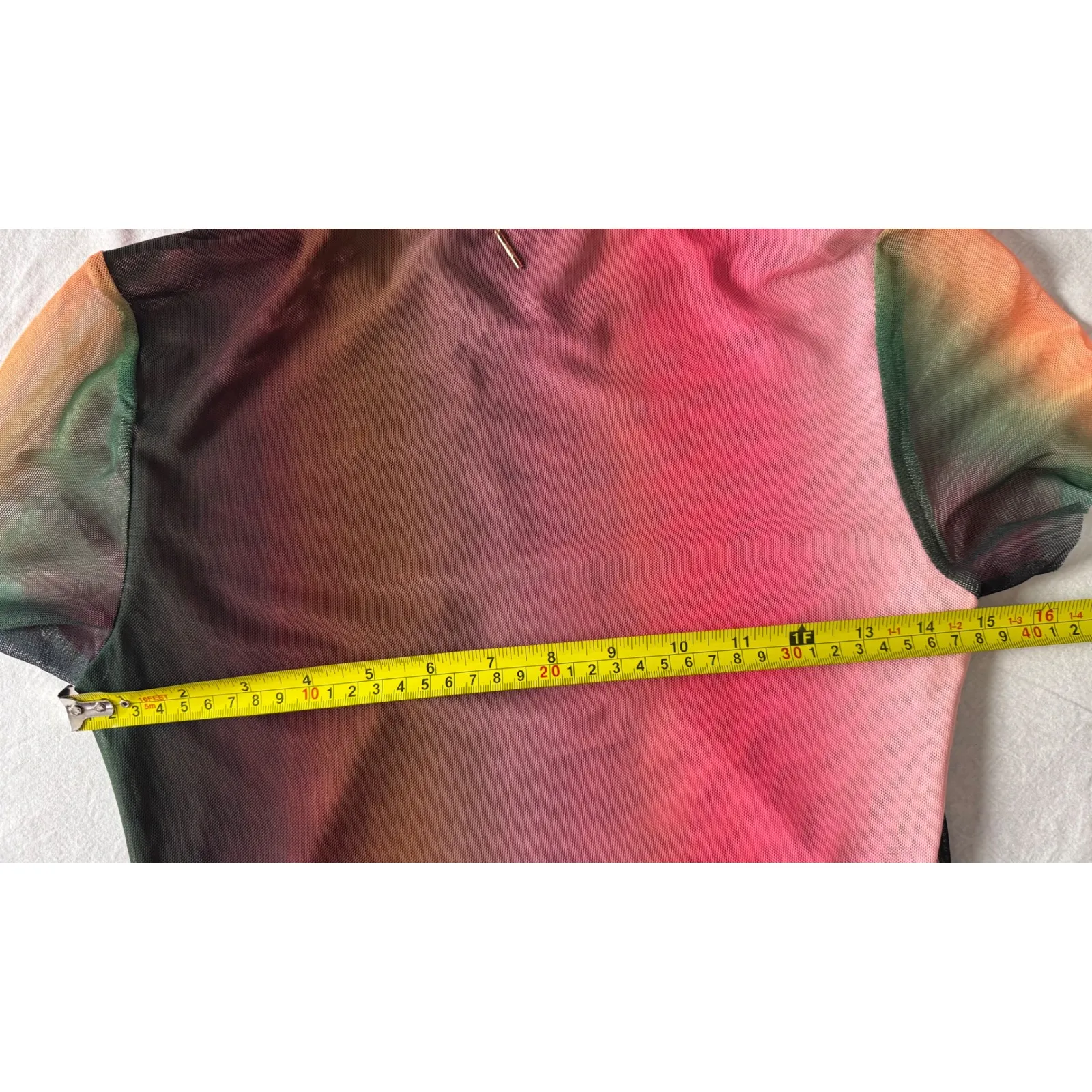 MISA Los Angeles Mesh Ombre Maxi Dress Short Sleeve Sheer dress size xs / s - Image 6