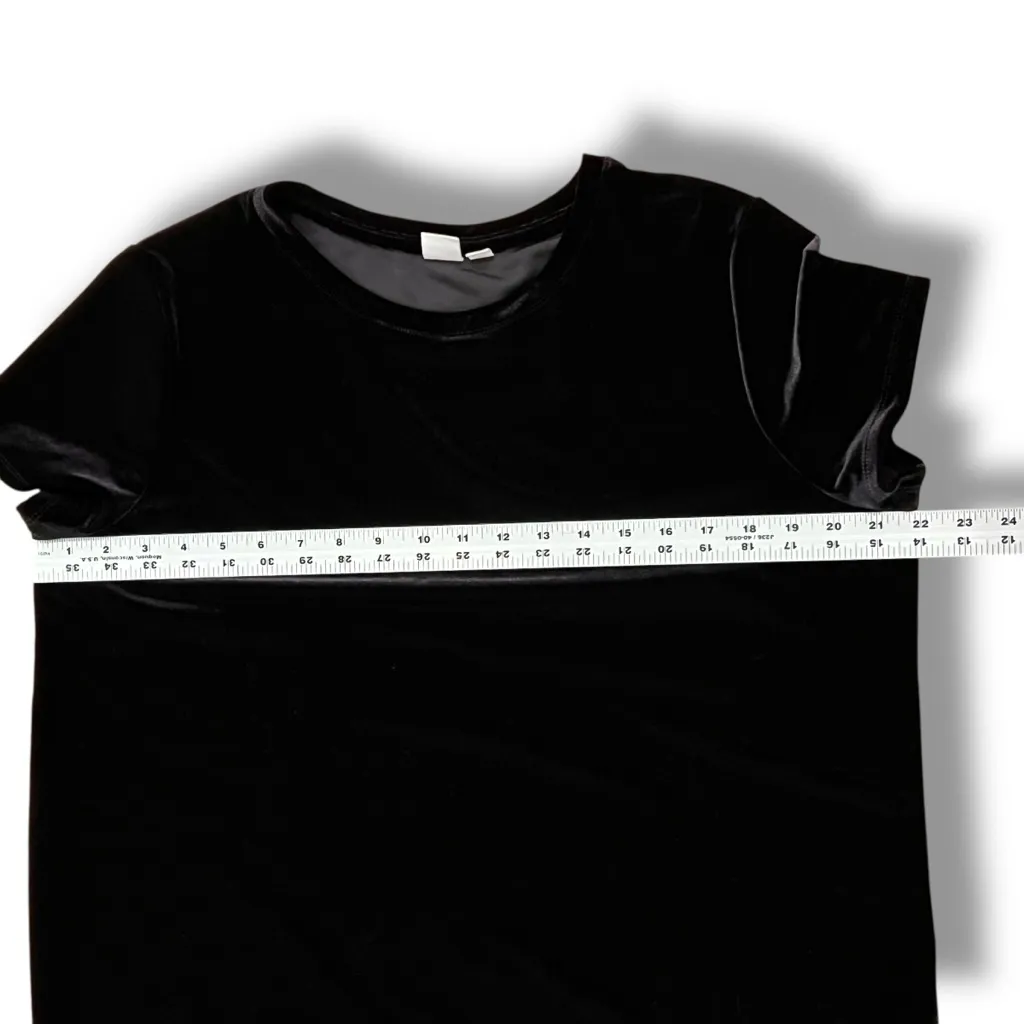 Gap Shirt Womens L Black Velvet Stretchy Retro Gothic Whismygoth Witchy A-6 - Image 4