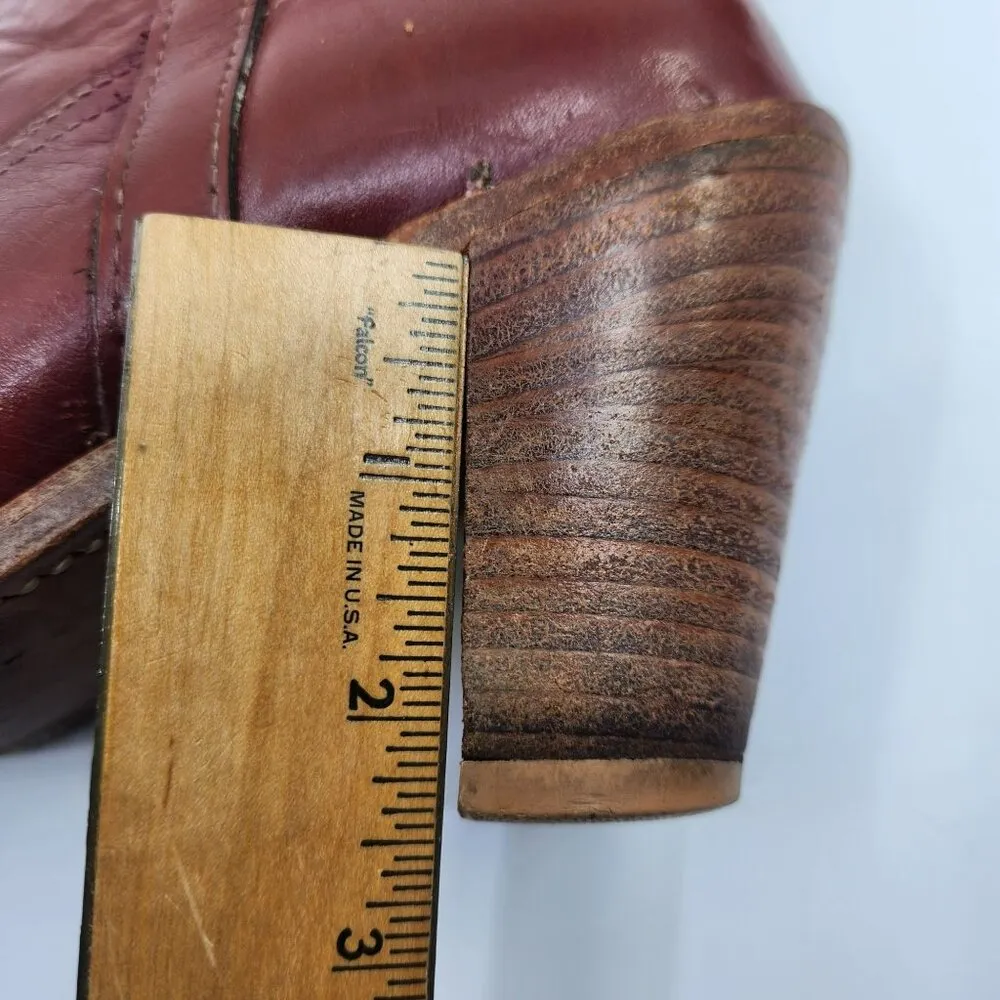 Dingo  Country Western Cowgirl Core Brown Leather Boho Boots Vintage 6.5 USA - Image 8