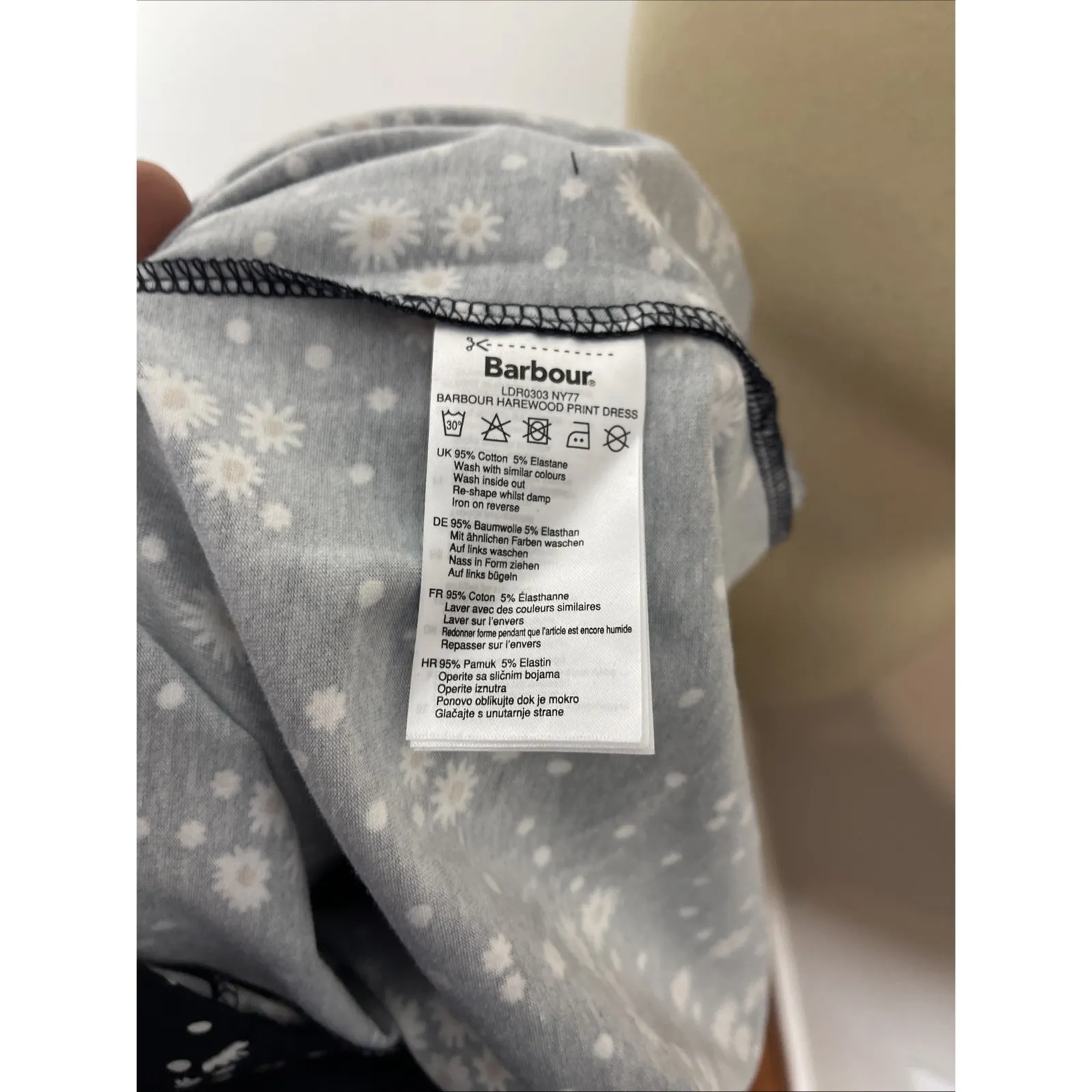 New Babour Harewood Print Dress in Navy Coastal Print US 8‎ - Image 10