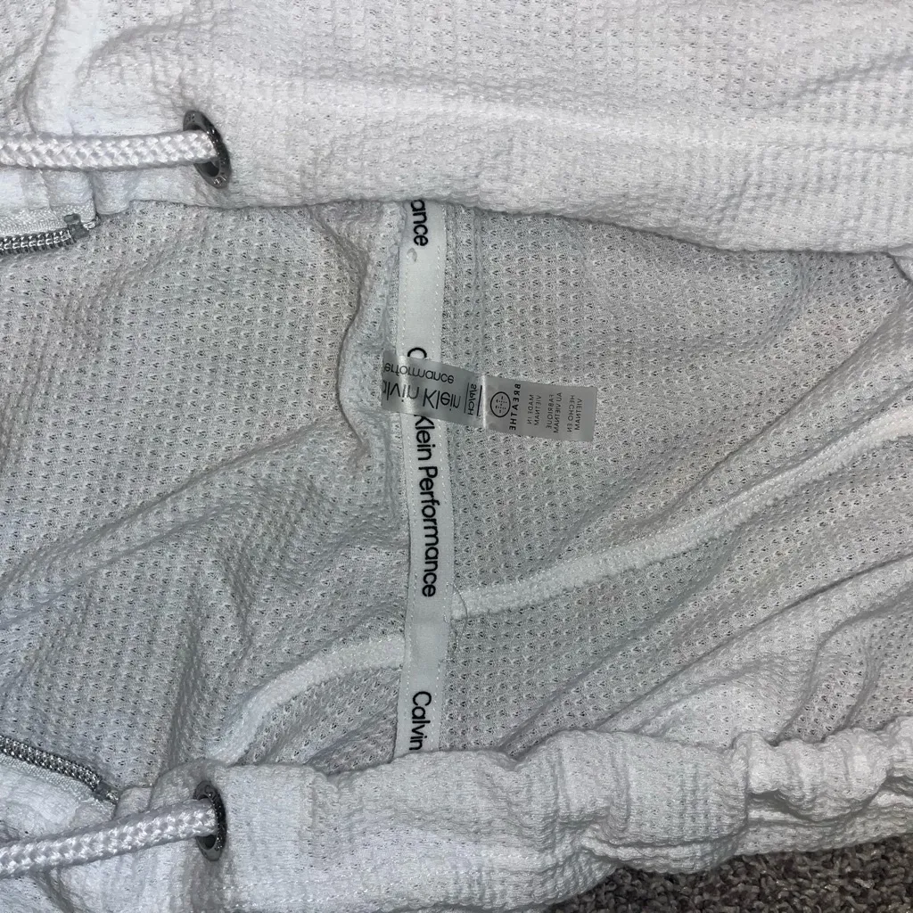 Calvin Klein Performance Textured White Hoodie - Image 2