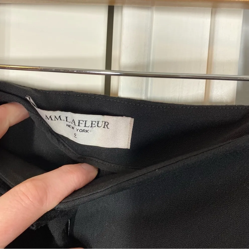 MM Lafleur Mercado Wide leg Slit ankle hem trouser pant black size 0 work office - Image 4