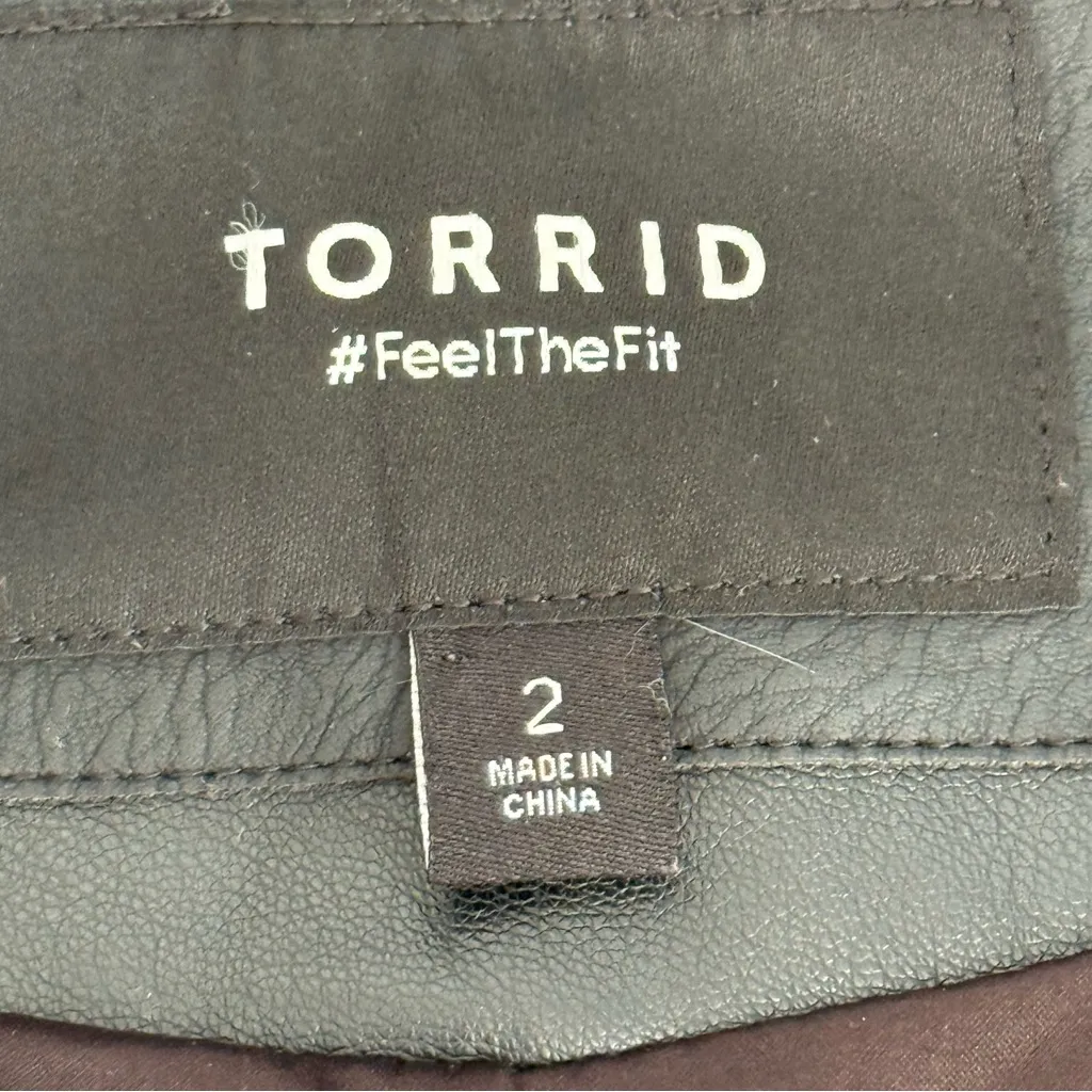 Torrid Classic Black Faux Leather Moto Jacket size 2 - 2X 18/20 - Image 2