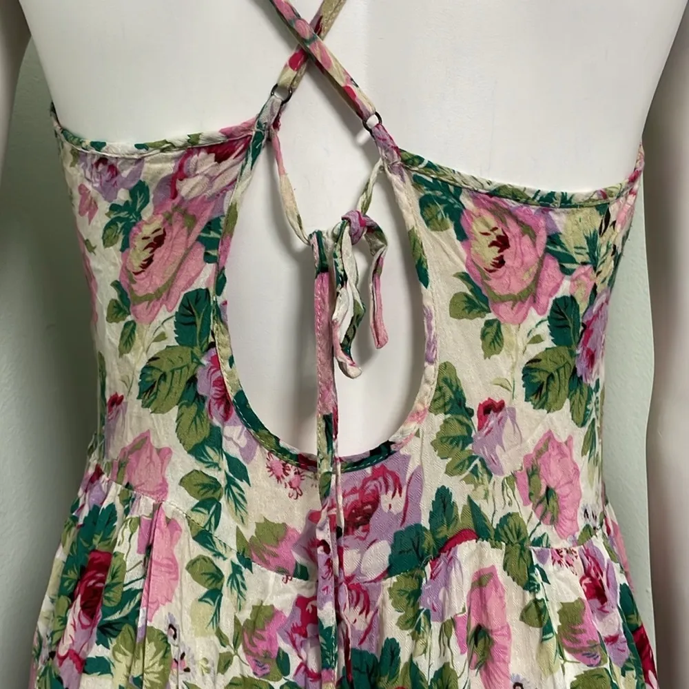 ANTHROPOLOGIE Eloise Lila Tiered Chemise Floral Mini Ruffled Hem Size Medium - Image 9