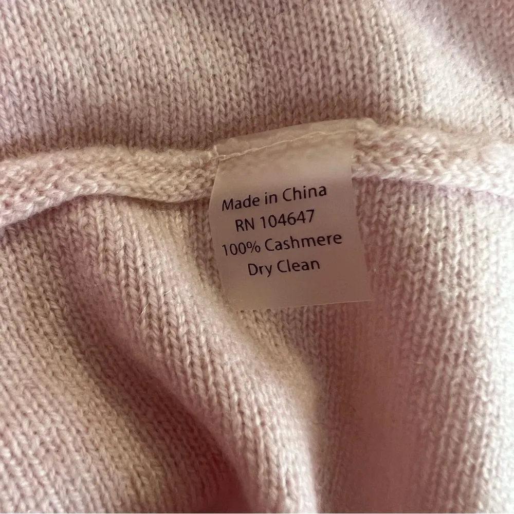 KINROSS 100% Cashmere Short Flutter Sleeve Sweater Pink Size M - Image 12