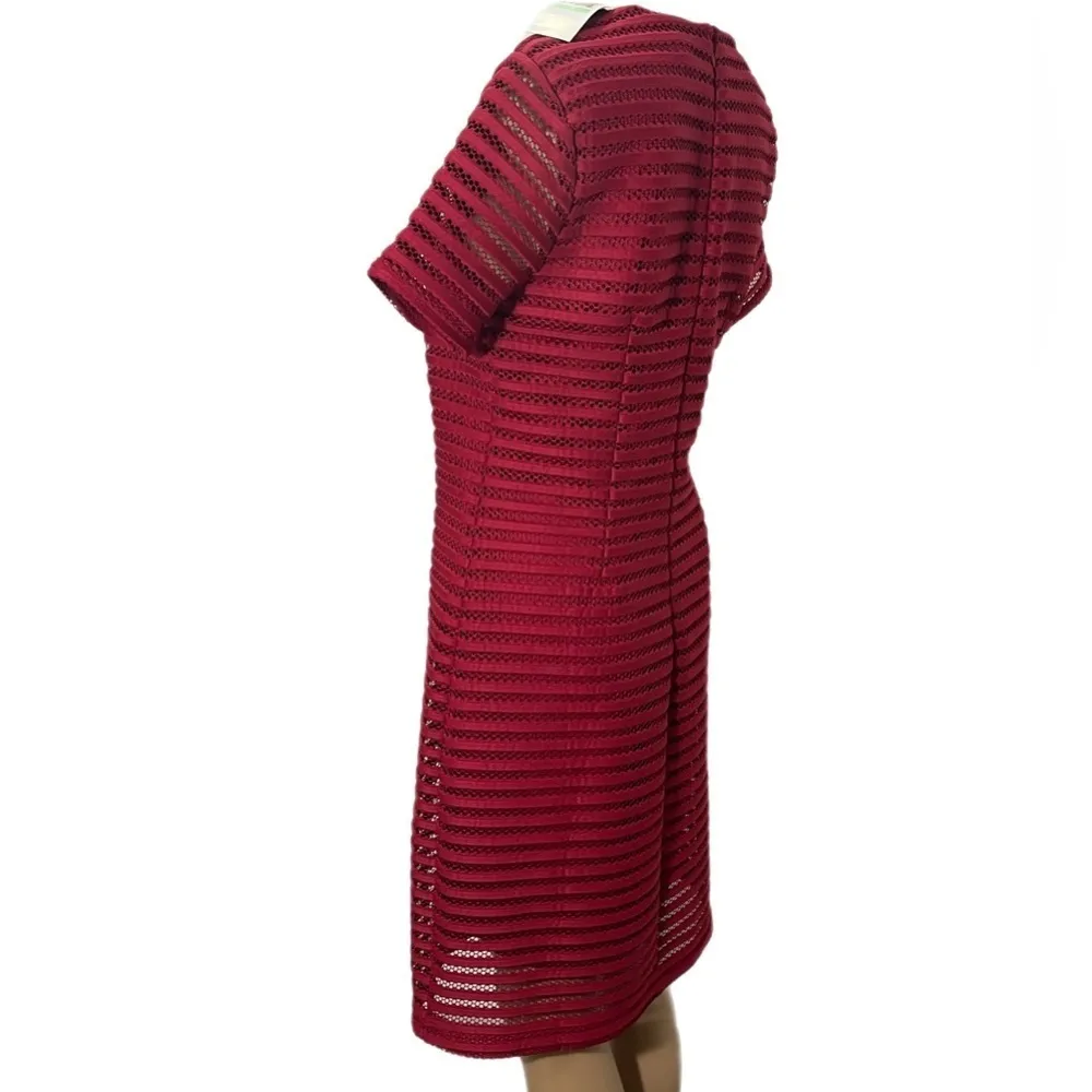 NWT Spenser Jeremy Maroon Event Party Dress Size 8 short sleeve striped - Image 3