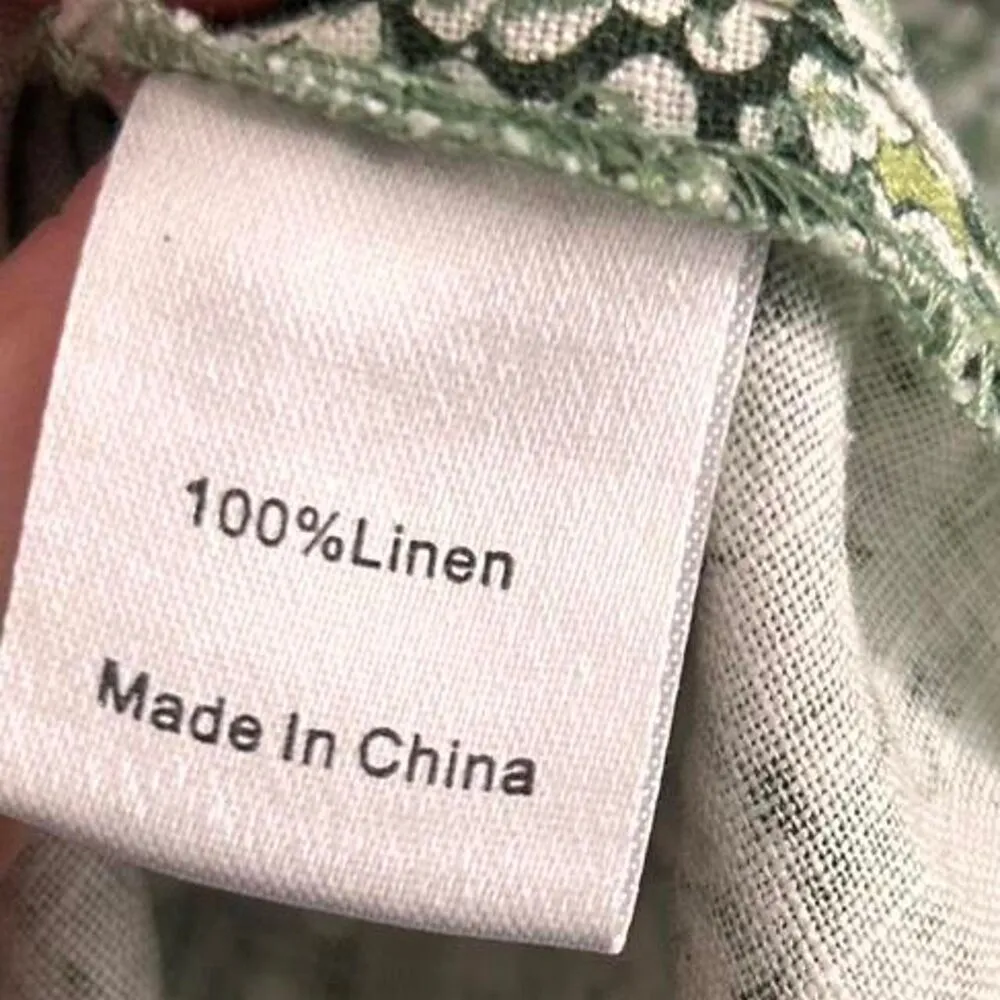 Tuckernuck Linen Hydrangea print Midi Dress | Cottagecore Garden Party | Medium - Image 7