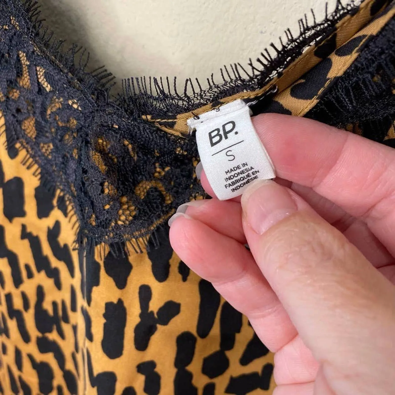 Leopard Print Cami Tank Top Black‎ Lace Trim Sleeveless - Image 6