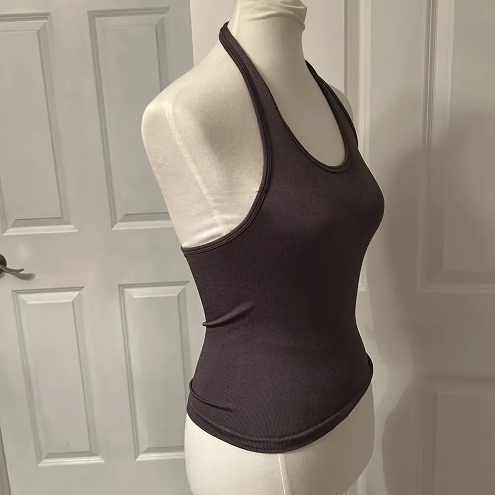 Cutest Topshop Charcoal Grey Fitted Halter Top - Image 5
