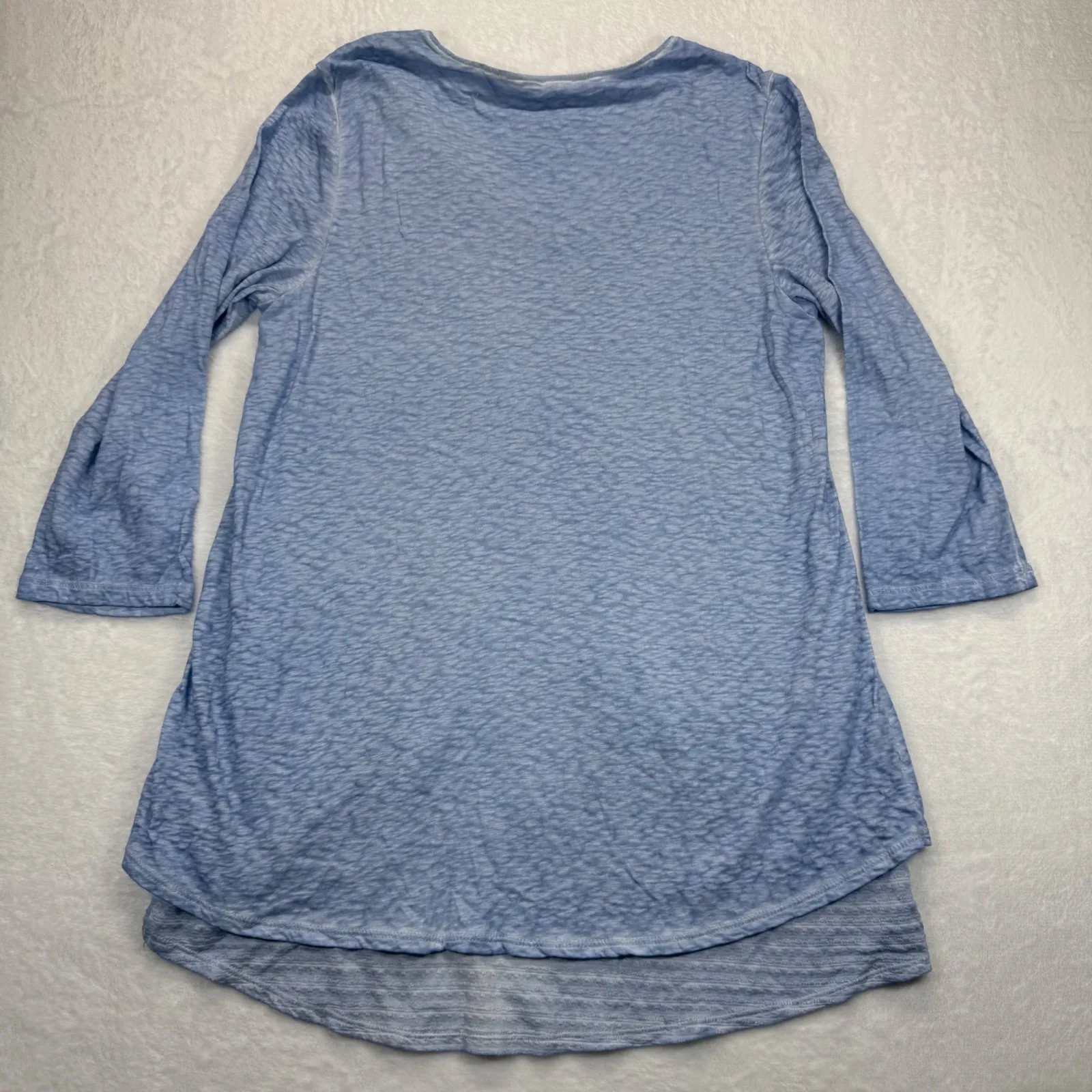 Soft Surroundings Blue Remy Layered Slub Jersey Tunic Top Drape Front Size S - Image 6