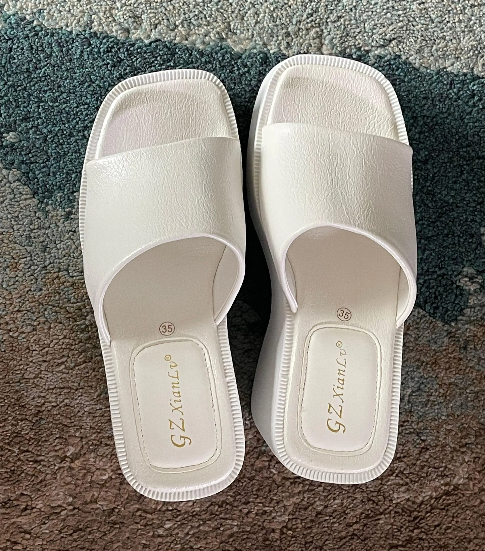 Platform Wedge Sandals White Size 5.5 - Image 2