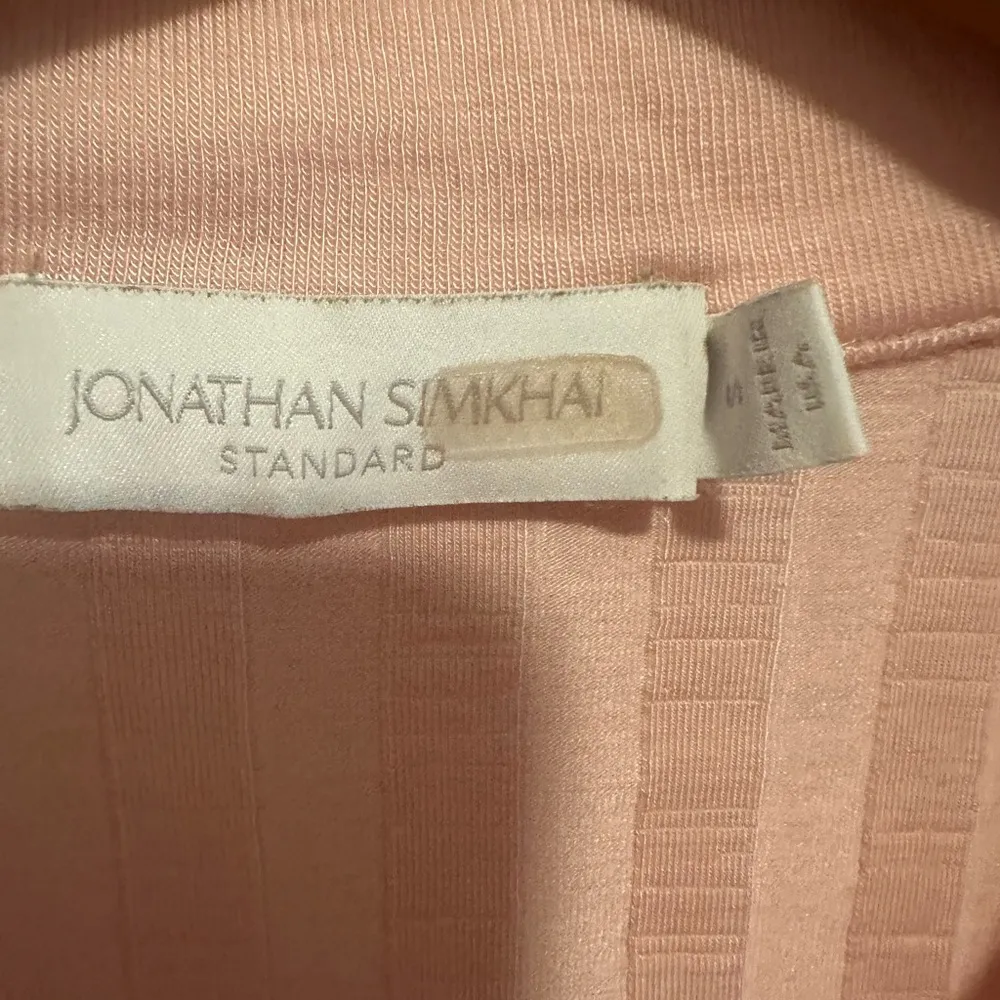Jonathan Simkhai Val Ribbed Cropped Polo Top Sz‎ S Pink - Image 5