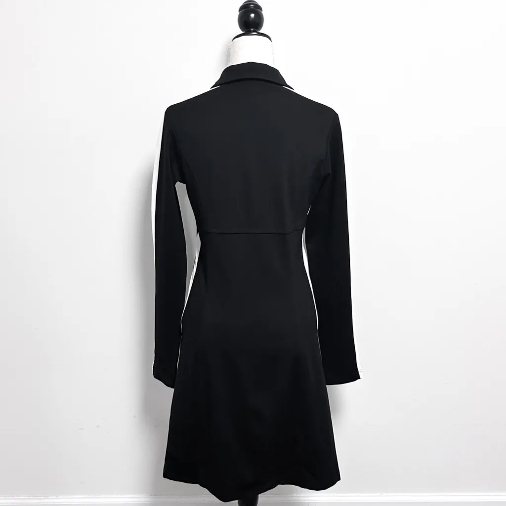 EQL Kerrits Black White Stripe Pullover Zipper Collar Neckline Long Sleeve Dress - Image 5