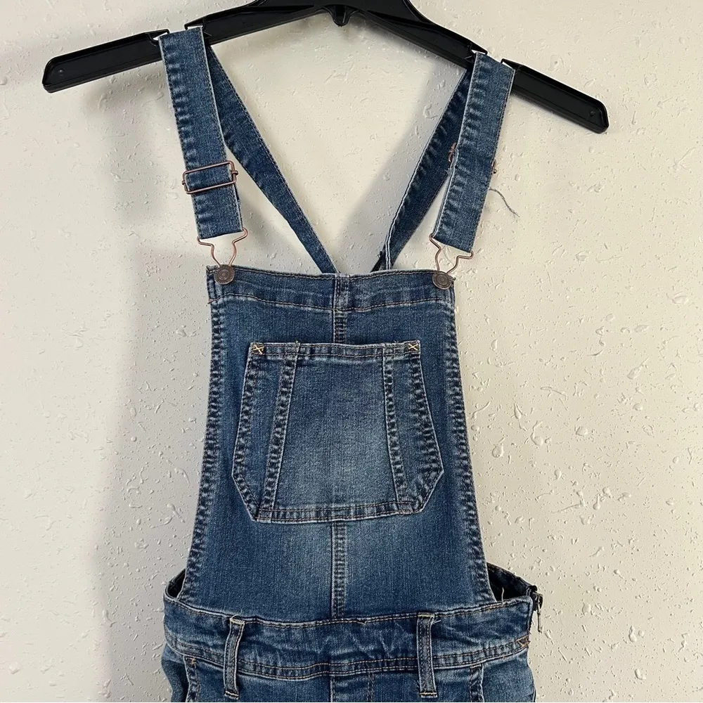 Wallflower Summer Blue Denim Overalls Skinny Fit Casual Spring XS Juniors - Image 4