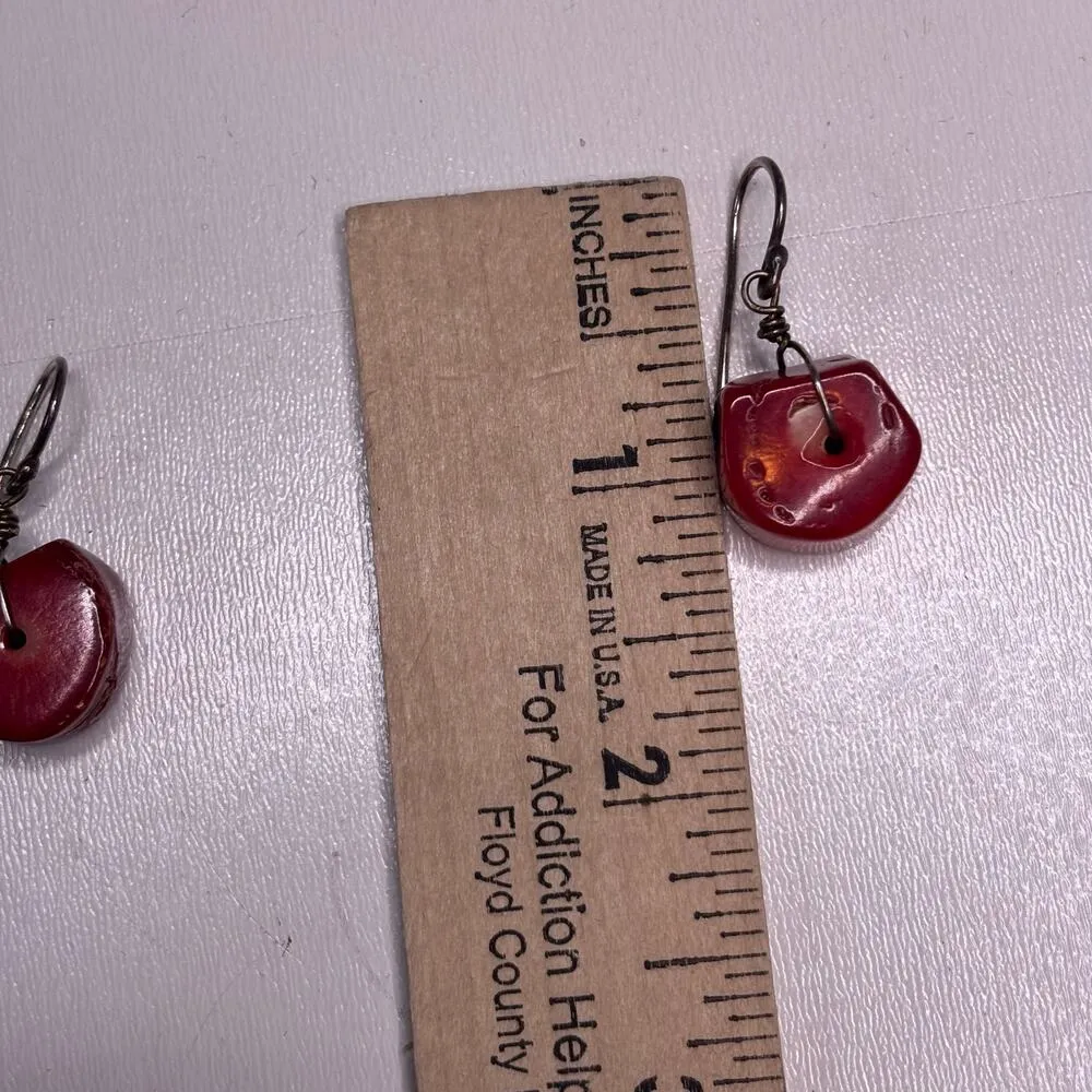 Vintage Chunky Red Coral Necklace, Earring Set - Image 9