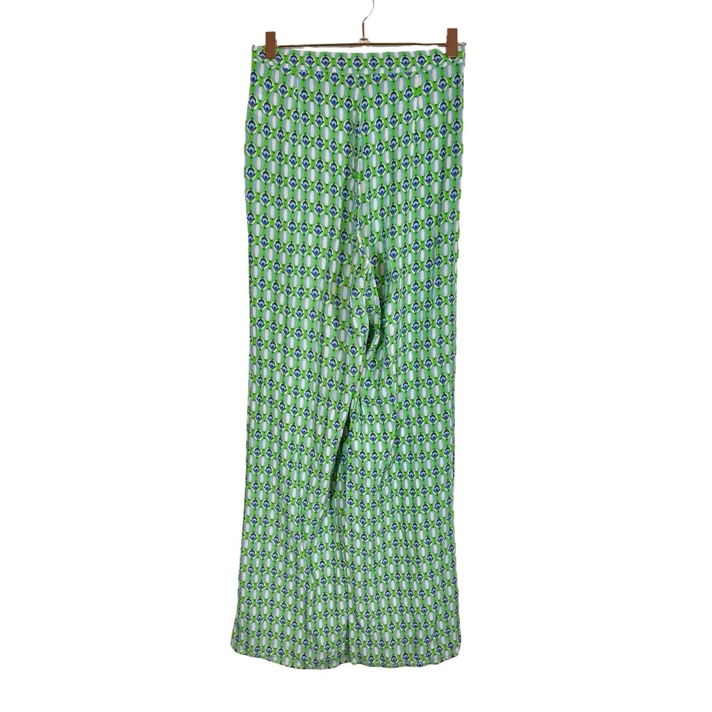 Favorite Daughter The Friday Pant High Rise Wide Leg in Retro Mosaic Print Green Size 2 - Image 8