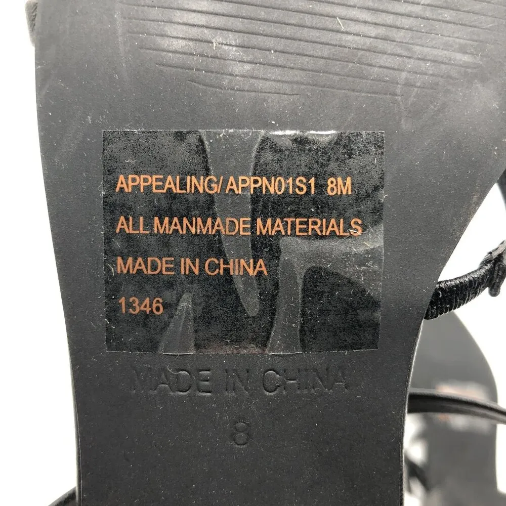 Steve Madden Appealing Black Strappy Block Heel Sandals Size 8 - Image 6