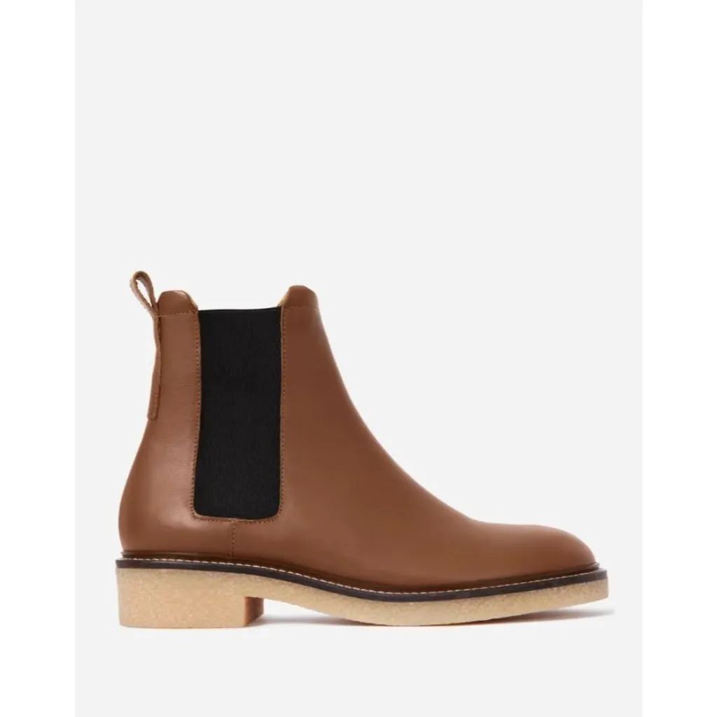 Everlane The Italian Leather Chelsea Boots in Tobacco Mismatched L 7 R 6.5 New - Image 3