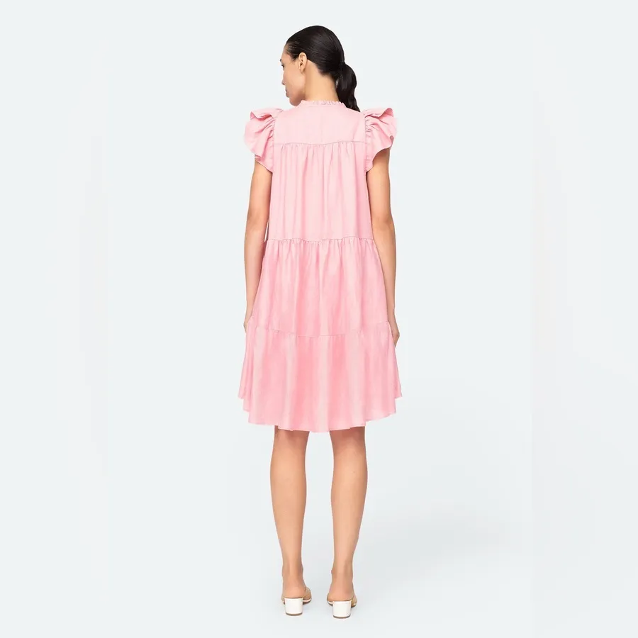 SEA NY Shannon Scallop Button Down Dress Pink - Image 2