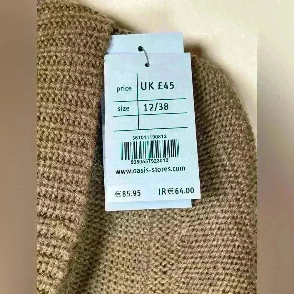 Oasis Cowl Neck Tunic Sweater Oversized Brown Alpaca Blend Women’s Size US 8-10 - Image 8